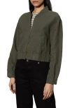 Sanctuary Linen Blend Bomber Jacket In Brown