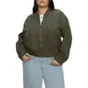 Sanctuary Linen Blend Bomber Jacket In Green
