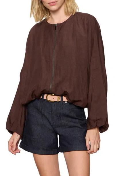 Sanctuary Linen Blend Bubble Jacket In Brown