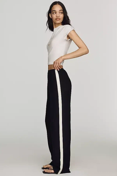 Sanctuary Linen Blend Track Pants In Black