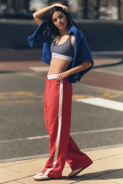 Sanctuary Linen Blend Track Pants In Red