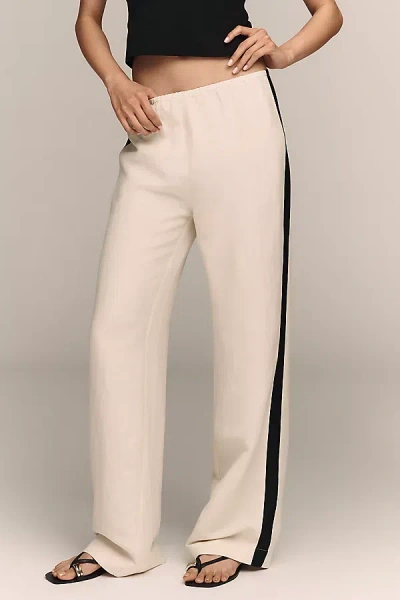 Sanctuary Linen Blend Track Pants In Sand