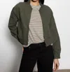 Shop Sanctuary Linen Bomber Kalamata In Olive