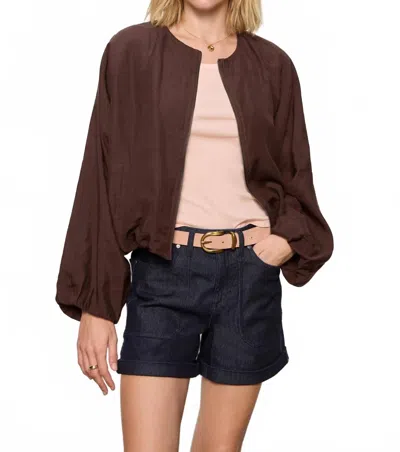 Sanctuary Linen Bubble Jacket In Soil In Multi