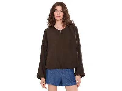 Sanctuary Linen Bubble Jacket Women's Jacket Rich Soil: Sm (us 4-6) In Brown