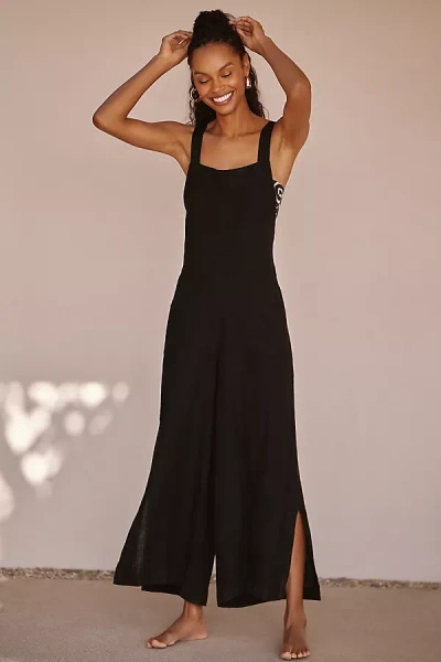 Sanctuary Linen Cotton Jumpsuit In Black