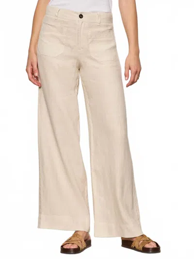 Sanctuary Linen Marine Wide Leg Jeans In Sand In Neutral