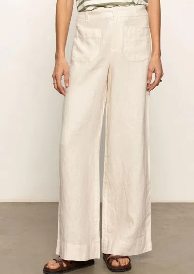 Sanctuary Linen Marine Wide Leg Pant In Birch In White