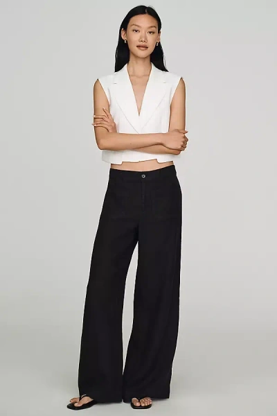 Sanctuary Linen Marine Wide-leg Pants In Black