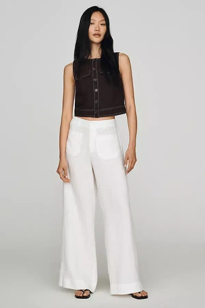 Sanctuary Linen Marine Wide-leg Pants In White