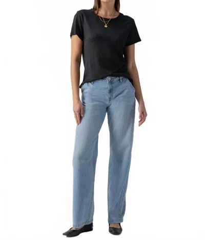 Sanctuary Linen Perfect Tee In Black In Multi