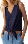 Sanctuary Link Up Tie Front Tank Top In Deep Sea