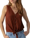 Sanctuary Link Up Tie Front Tank Top In Red