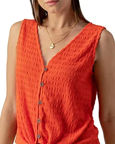 Sanctuary Link Up Tie Front Tank Top In Spicy Orange