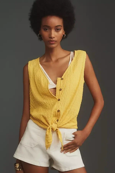 Sanctuary Link Up Tie Tank Top In Gold
