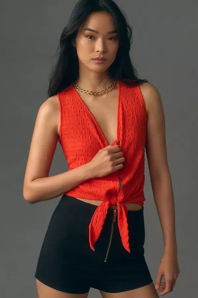 Sanctuary Link Up Tie Tank Top In Orange