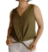 Sanctuary Link Up Tie Tee In Burnt Olive In Multi