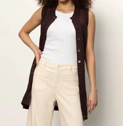 Sanctuary Long Openwork Crochet Vest In Mesa In Multi