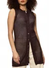 Sanctuary Long Openwork Vest In Mesa In Brown