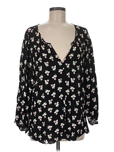 Pre-owned Sanctuary Long Sleeve Blouse In Black