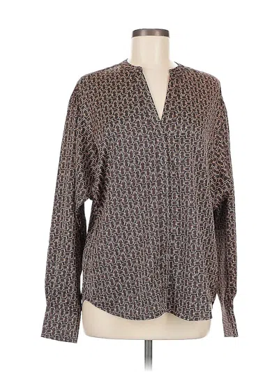 Pre-owned Sanctuary Long Sleeve Blouse In Brown