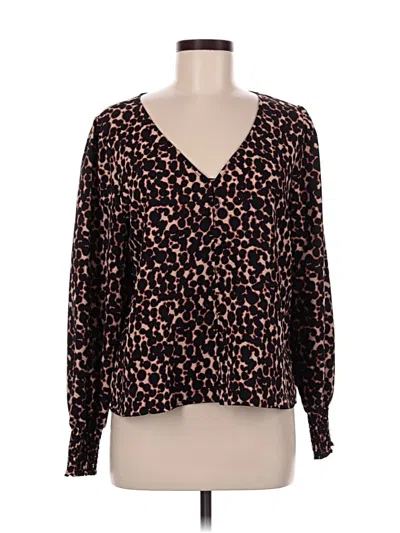 Pre-owned Sanctuary Long Sleeve Blouse In Brown