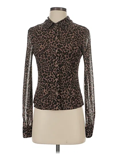 Pre-owned Sanctuary Long Sleeve Blouse In Brown