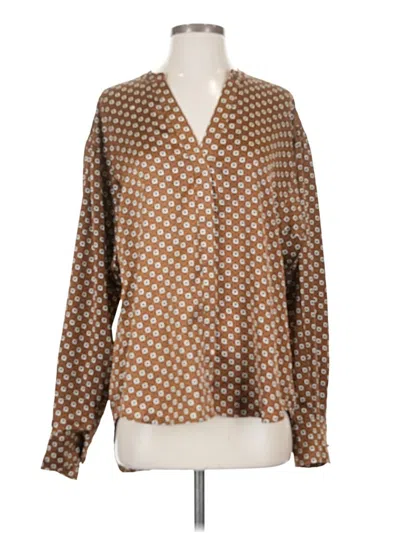 Pre-owned Sanctuary Long Sleeve Blouse In Brown