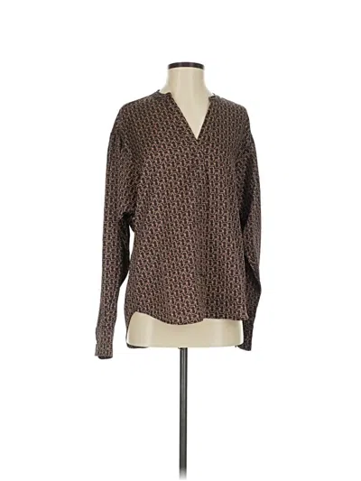 Sanctuary Long Sleeve Blouse In Brown