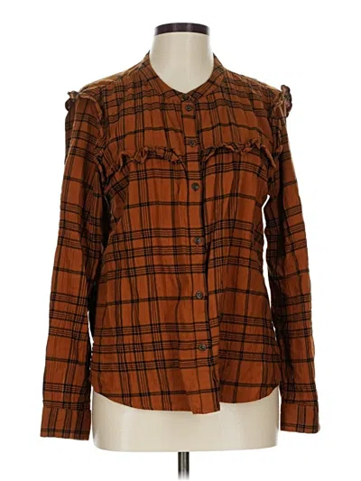 Pre-owned Sanctuary Long Sleeve Blouse In Brown