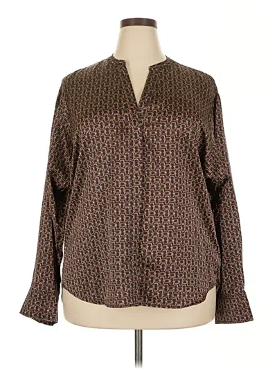 Pre-owned Sanctuary Long Sleeve Blouse In Brown