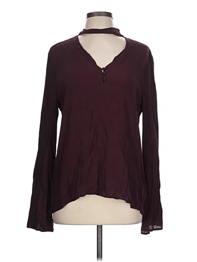 Pre-owned Sanctuary Long Sleeve Blouse In Burgundy