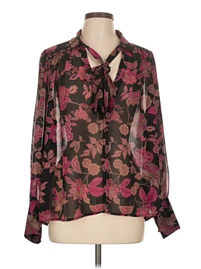 Pre-owned Sanctuary Long Sleeve Blouse In Burgundy