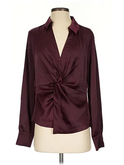 Pre-owned Sanctuary Long Sleeve Blouse In Burgundy