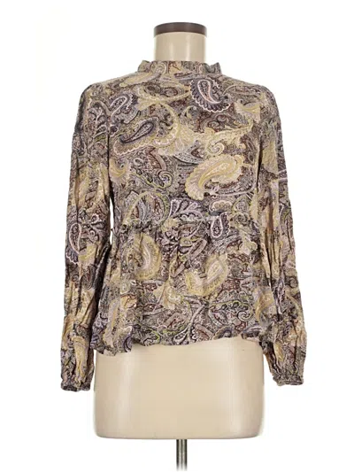 Pre-owned Sanctuary Long Sleeve Blouse In Gold