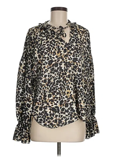 Pre-owned Sanctuary Long Sleeve Blouse In Gold