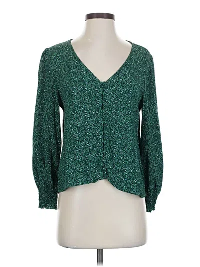 Pre-owned Sanctuary Long Sleeve Blouse In Green