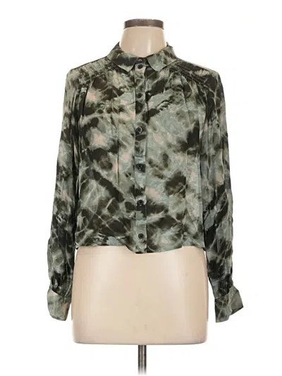 Pre-owned Sanctuary Long Sleeve Blouse In Green
