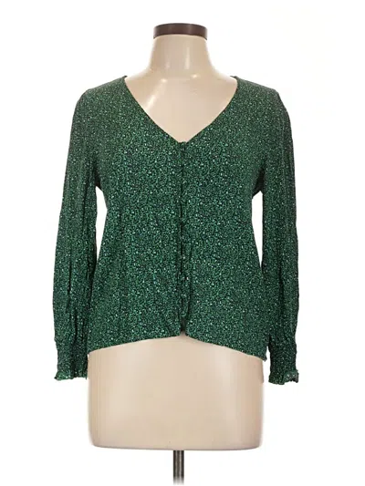 Pre-owned Sanctuary Long Sleeve Blouse In Green