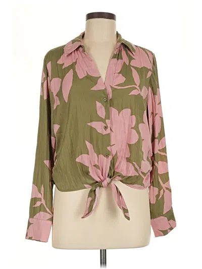 Pre-owned Sanctuary Long Sleeve Blouse In Green