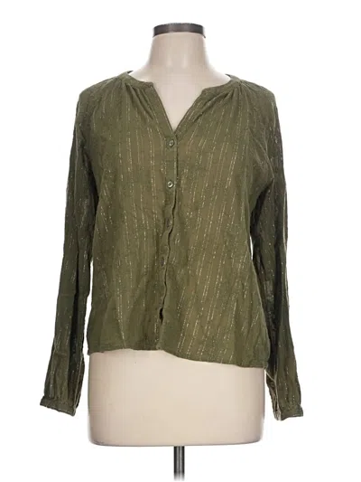 Pre-owned Sanctuary Long Sleeve Blouse In Green
