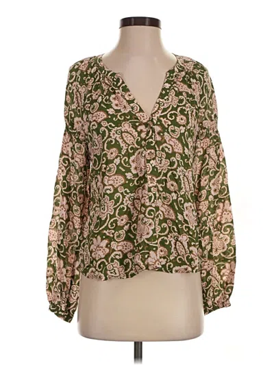 Pre-owned Sanctuary Long Sleeve Blouse In Green