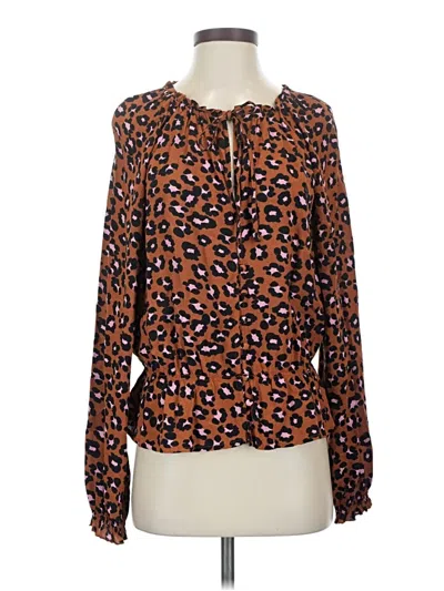 Pre-owned Sanctuary Long Sleeve Blouse In Orange
