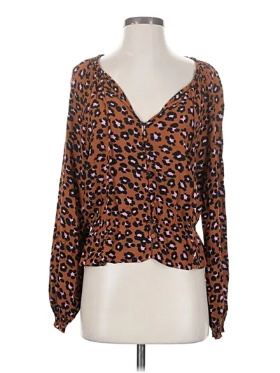 Pre-owned Sanctuary Long Sleeve Blouse In Orange