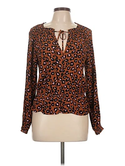 Pre-owned Sanctuary Long Sleeve Blouse In Orange