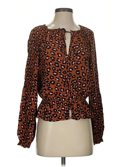 Pre-owned Sanctuary Long Sleeve Blouse In Orange