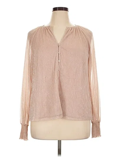 Pre-owned Sanctuary Long Sleeve Blouse In Tan