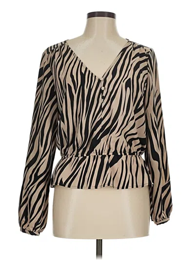 Pre-owned Sanctuary Long Sleeve Blouse In Tan