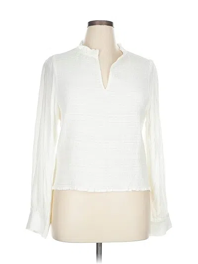 Pre-owned Sanctuary Long Sleeve Blouse In White