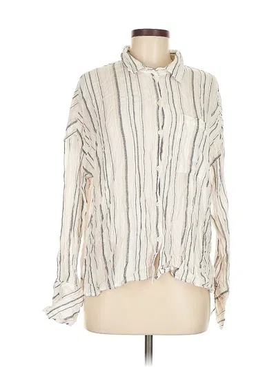 Pre-owned Sanctuary Long Sleeve Blouse In White